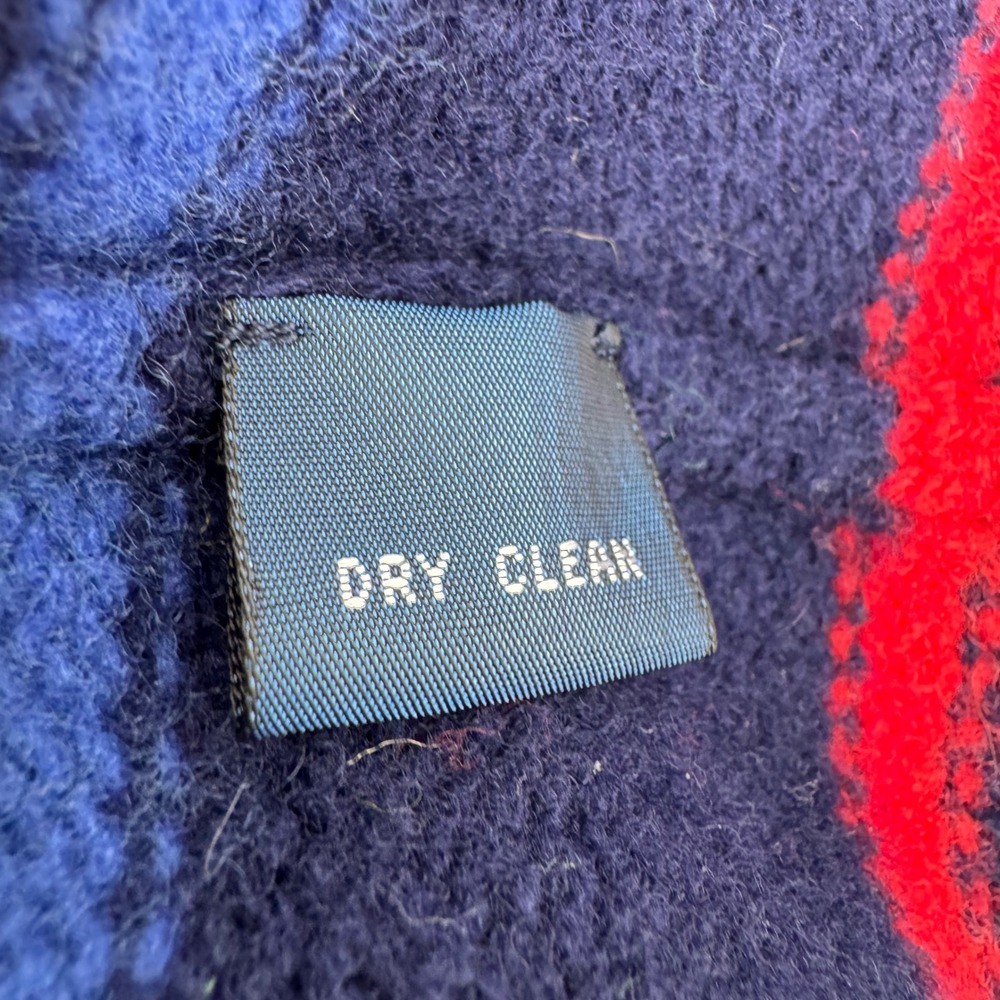 Polo Ralph Lauren Sweater Womens Large Navy Blue Striped 100% Lambswool Crewneck - Picture 8 of 9